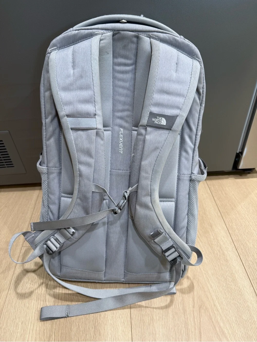The North Face Jester Backpack Gray Pink FlexVent Hiking School Laptop Bag